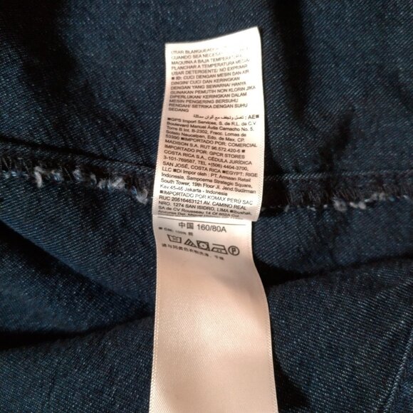 Old Navy Chambray Dress XS Dark Wash Blue Denim Button Up Short Sleeve - Picture 9 of 9